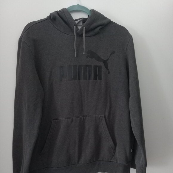 Puma Hoodie, Charcoal with Shadow Logo - Picture 1 of 5